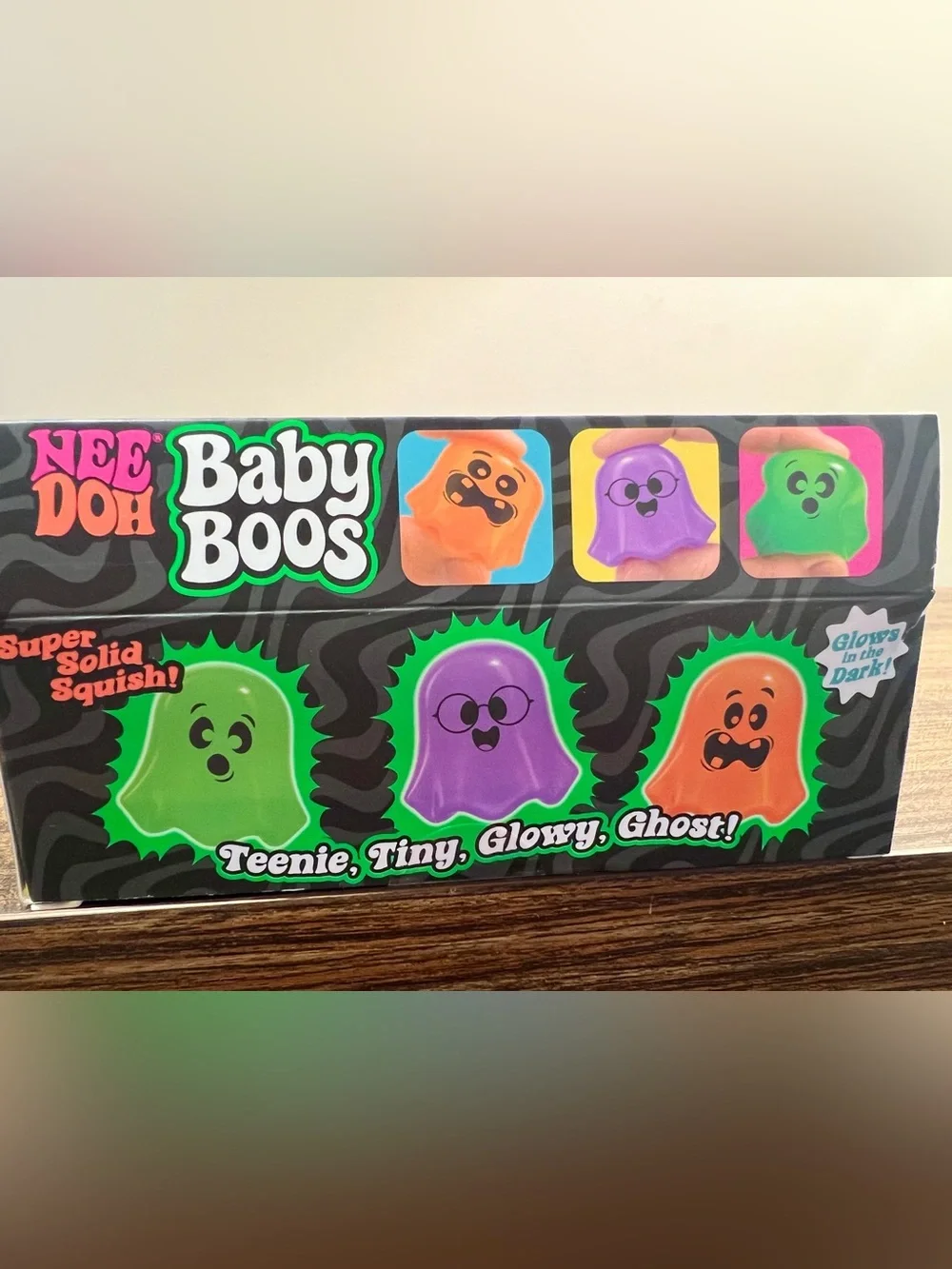 Baby Boos Glow-in-the-Dark Ghost Squish Toy Trio - Orange, Purple, Green